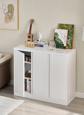 钢制家用储物柜阳台收纳柜防晒防潮铁皮柜飘窗柜小户型杂物置物柜