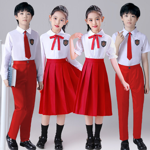 儿童男女红白合唱校服演出服