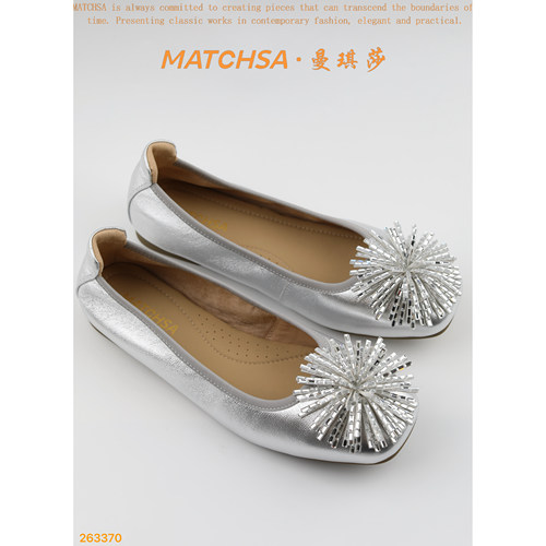 MATCHSA曼琪莎烟花浅口单鞋女平底时尚休闲鞋舒适