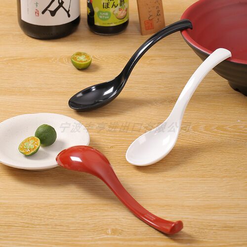 日式密胺勺子仿瓷塑料勺汤匙家用调羹耐摔易洗餐具10个1包FH70028