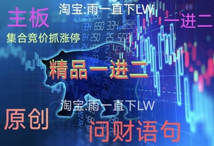自创同花顺问财问句竞价选股问句精品【一进二】