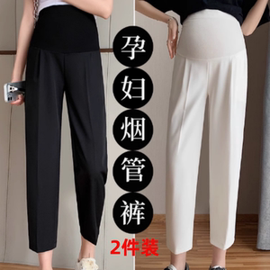 孕妇裤子春夏外穿2025新款烟管裤夏季薄款休闲西装裤打底裤春夏装