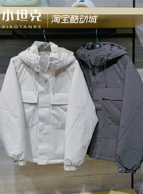 New Balance/NB25年冬季男女新款工装风连帽保暖羽绒服AMJ54344