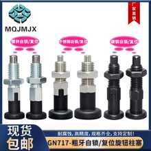 分度销旋钮柱塞碳钢复位自锁止动销不锈钢弹簧定位插销子717系列