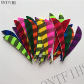 厂家直销2.5寸条纹水滴型右羽高质量火鸡彩色真羽箭羽 箭羽