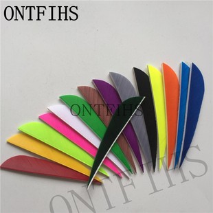 厂家直销 3寸 水滴形 左右羽 火鸡彩色真羽箭羽 弓箭羽毛 Diy