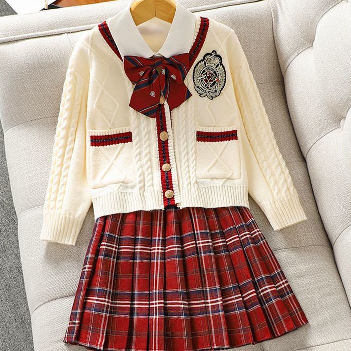 女童JK套装针织衫连衣裙8时髦儿童演出服