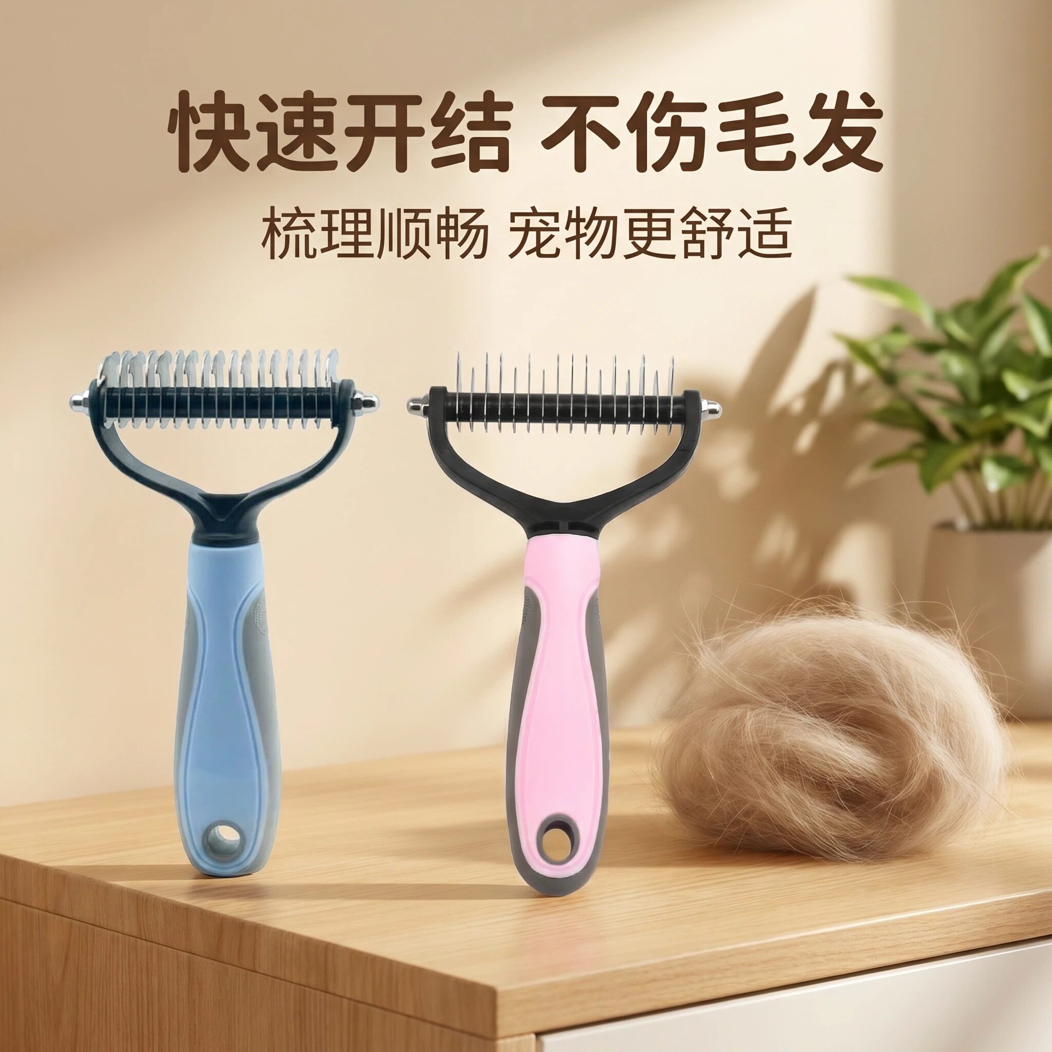 猫狗长毛开结梳除杂毛不伤毛梳