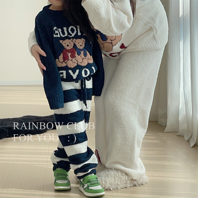 秋冬亲子款男童女童软绵绵家居服
