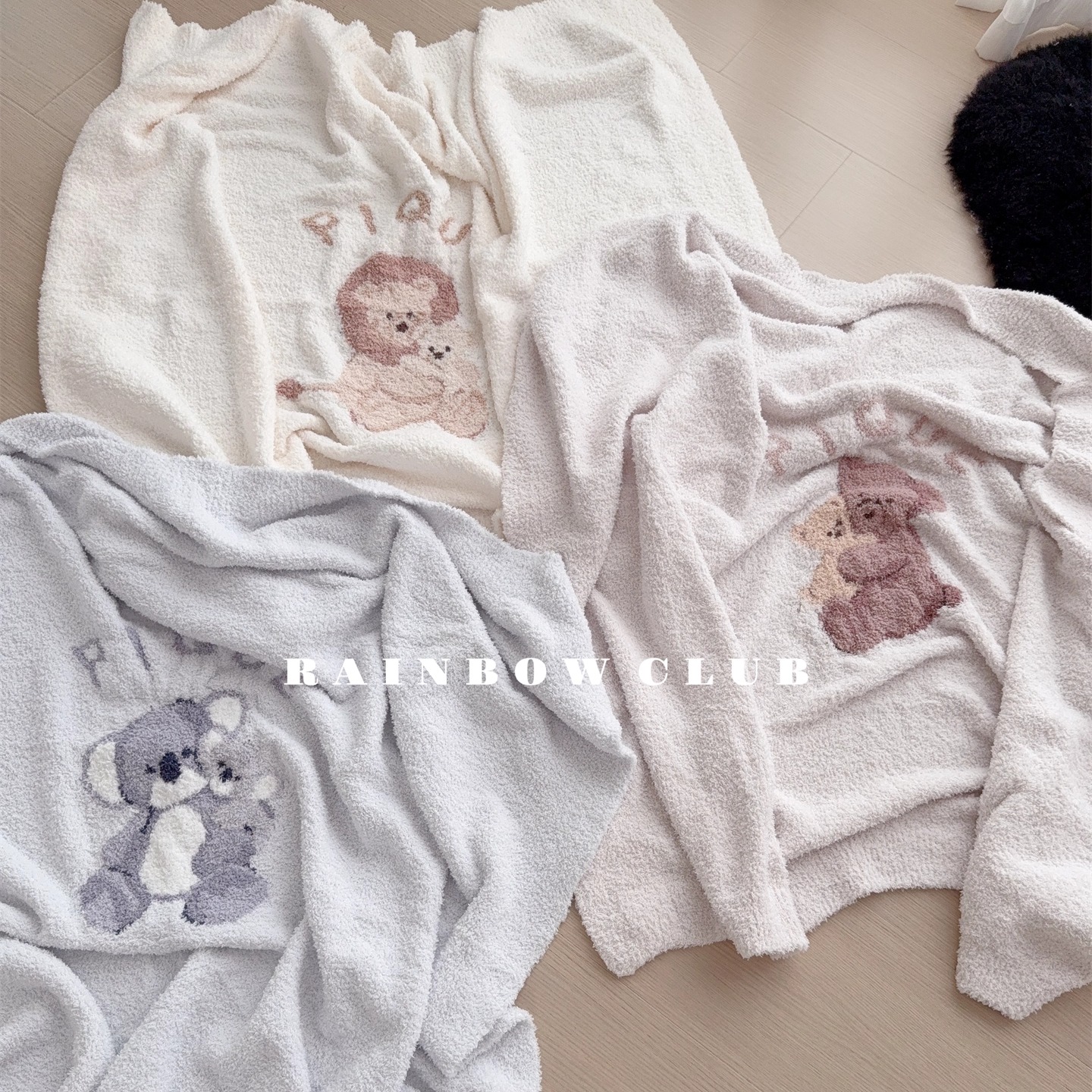 秋冬柔软可爱动物宝宝软绵绵盖毯