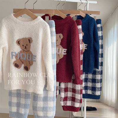 亲子款男女童加厚软绵绵家居服