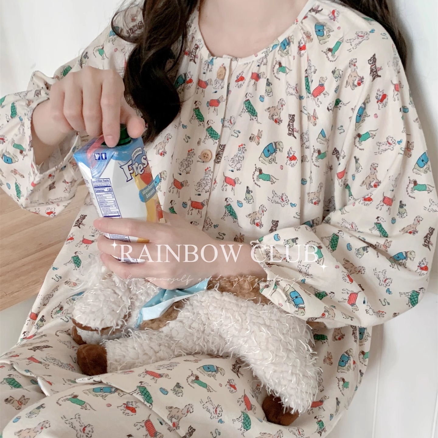 韩系四季睡衣可爱磨毛棉长袖睡衣