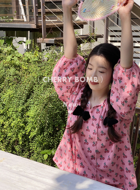 CherryBomb秋冬可爱小樱桃拉绒磨毛棉韩国睡衣居家服长袖长裤套女