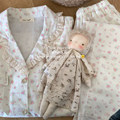 2025春夏碎花韩系家居服套装 三色Fairy Say 花边纯棉甜美睡衣女士