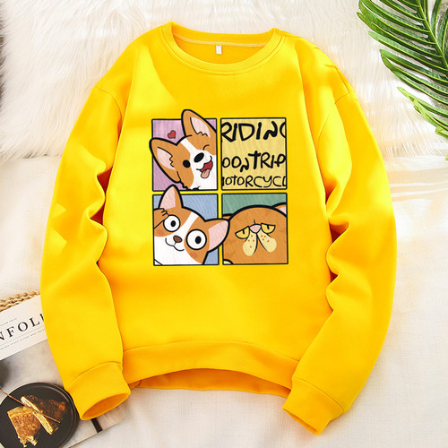 加绒加厚套头卫衣女韩版新款外套