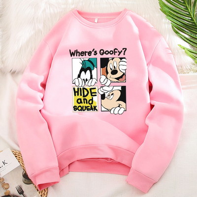 米奇卫衣女加绒加厚秋冬宽松外套