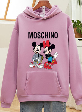 卫衣女2022年新款秋冬ins潮连帽米奇上衣加绒加厚韩版宽松连帽衫