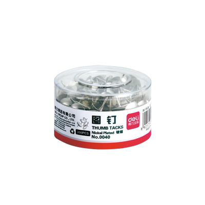 图钉金属按钉小号圆头钉镀镍得力