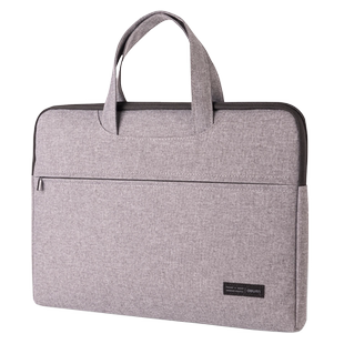 得力公文包商务男款手提包帆布包文件袋大容量拉链式休闲电脑包通勤牛津布防会议水资料出差文件包定制LOGO