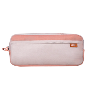 得力运动风笔袋大容量简约牛津布双层铅笔盒小学生用耐磨文具盒初高中生男女孩子儿童便携多功能文具收纳整理