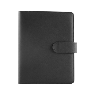 得力活页皮面本商务笔记本子A5简约文艺精致加厚可拆卸内芯6孔高档扣环记事本磁扣工作会议25K办公记录本定制