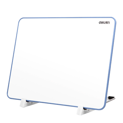 得力桌面小白板磁性双面白板可擦