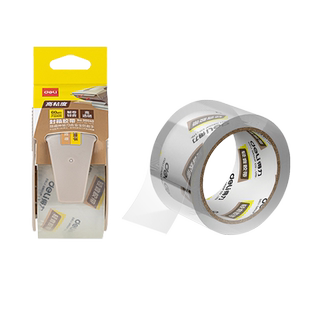 得力透明轻音胶带切割器封箱器大卷低噪音带快递打包神器无声静音高粘封口胶纸防水不留胶强力固定低噪胶布