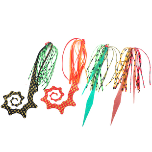 路亚硅胶丝裙飘带泰拉巴炎月胡须佬铅头钩铁板鱼钩改装钓组配件