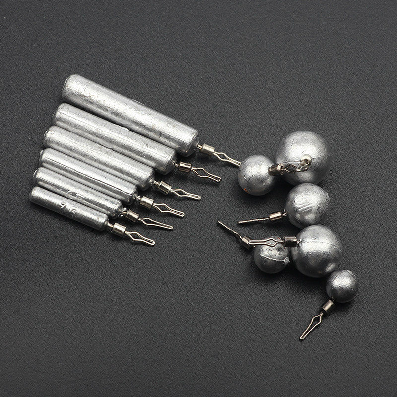 路亚倒钓铅坠长条圆形360可旋转卡线倒挂坠德州维基钓组软饵鲈鱼