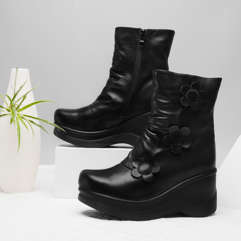 A PLACE BOOTS WOMENS WINTER 2024 NEW VERSATILE BOOTS LEATHER BOOTS WOMENS FULL COWHIDE BOOTS WOMENS BOOTS