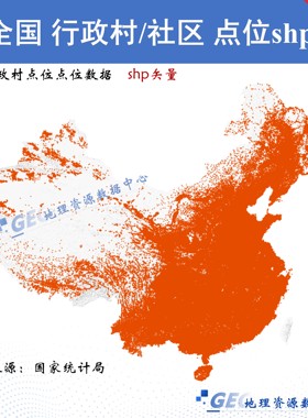 2023新全国行政村社区点位shp矢量数据乡村社区点位gis出图