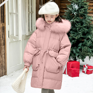 女童羽绒服冬季2025新款中大童儿童洋气加厚白鸭绒超好看冬装外套