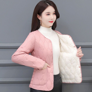 秋冬新款棉服2024女款加绒加厚棉内胆修身显瘦防寒保暖中老年外套