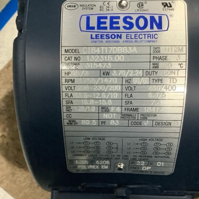 LEESON电机 C184T17DBB3A 三相电机