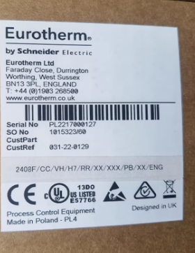 欧陆温控表EUROTHERM 2408F 2408F/CC/VH/H7/RR/XX/XXX/PB/XX/ENG