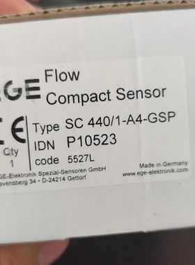 德国原装进口 EGE 流量计 SC440/1-A4-GSP