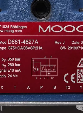 美国 MOOG 穆格 比例伺服阀 D661-4627A G75HOAO6VSP2HA