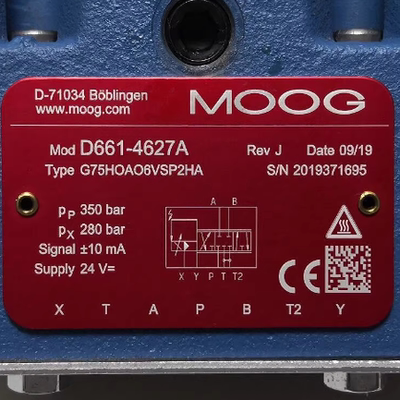 美国 MOOG 穆格 比例伺服阀 D661-4627A G75HOAO6VSP2HA