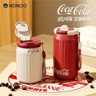 NONOO可口可乐联名咖啡杯316不锈钢保温杯女生高颜值随行水杯子男