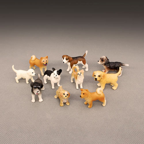 仿真狗动物模型小号雪纳瑞柴犬