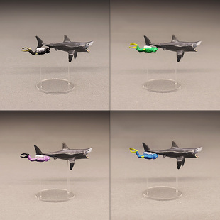 微景观海底探索小号潜水员 微缩鲨鱼模型 滴胶素材摆件公仔包邮