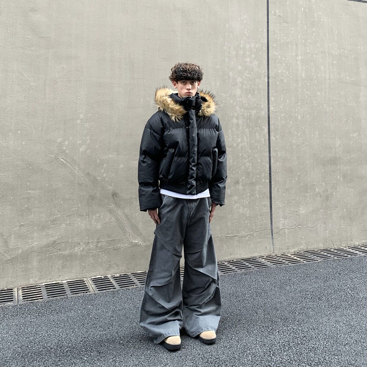 爆款coke基础棉衣可拆卸帽子/冬季宽松街头外套男女夹克连帽棉服