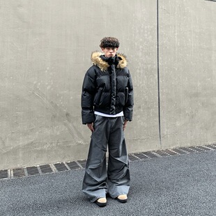 冬季 宽松街头外套男女夹克连帽棉服 coke基础棉衣可拆卸帽子 爆款