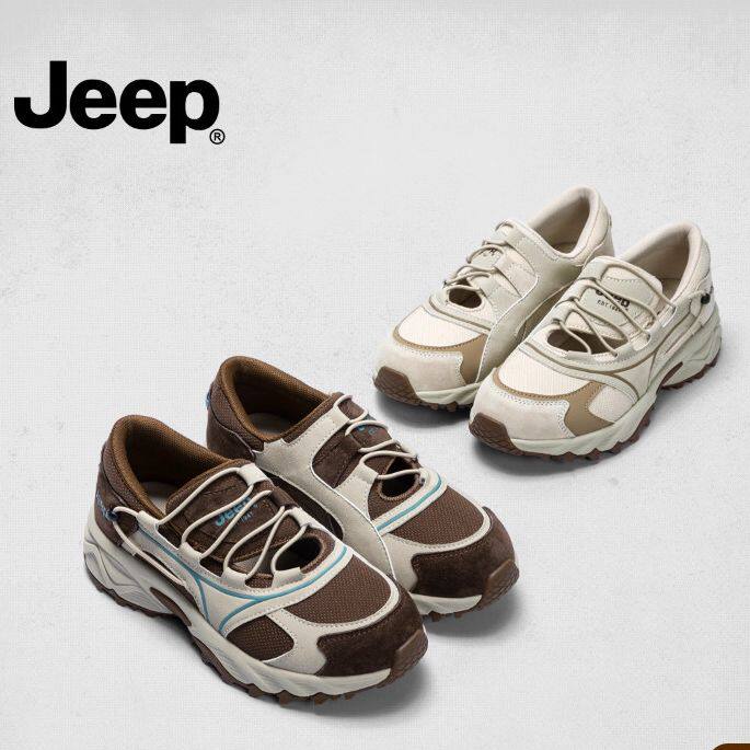 jeep女鞋软底运动鞋2025新款秋季轻便透气一脚蹬休闲鞋户外徒步鞋