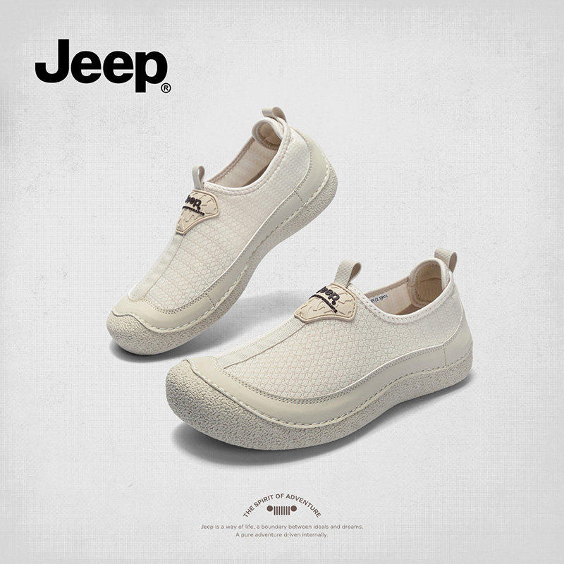 jeep一脚蹬休闲鞋女款2026新款轻量化徒步运动鞋轻便百搭通勤女鞋