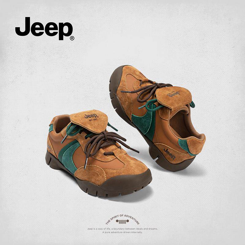 jeep复古德训鞋女2024秋季新款女鞋设计感小众百搭鞋子轻便运动鞋