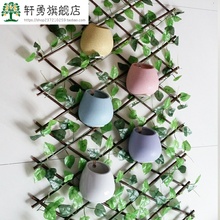 陽臺懸掛垂吊蘭花盆壁掛墻壁白色吊盆綠蘿佛珠陶瓷水培花盆 小欣