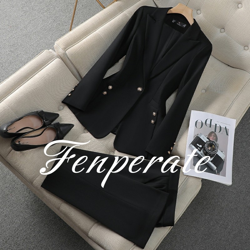FENPERATE高端职业正装西服套装女春秋季通勤西装外套长裤两件套