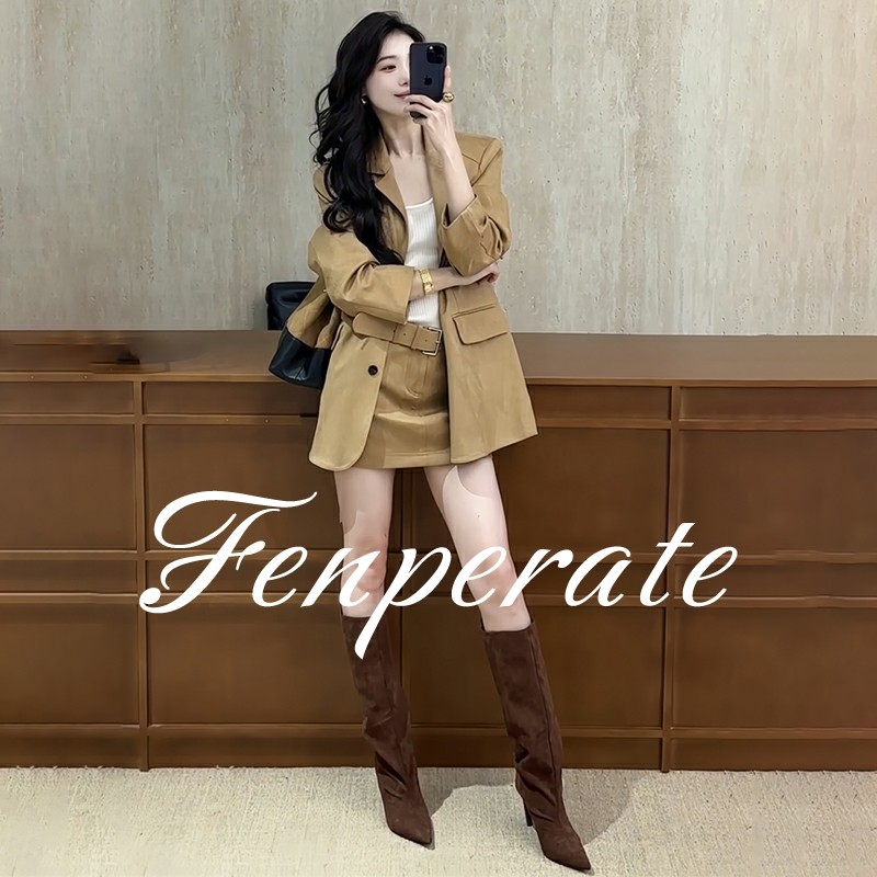 FENPERATE时尚西装套装女秋季新款气质休闲西服外套半身裙两件套