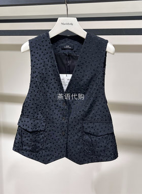 AUM奥姆正品春夏新女装提花波点无袖贴袋小马甲专柜2280商场同款
